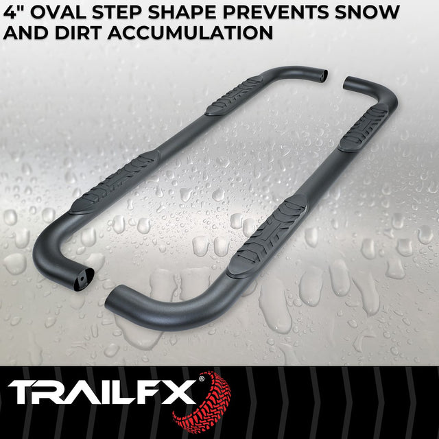 Product of TrailFX A1019T TFX 4" Oval Tube Side Steps Nerf Bar With Surface Steps 