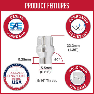 Product of Coyote Wheel Accessories 221167 ET Shank 9/16x18 Lug Nut 