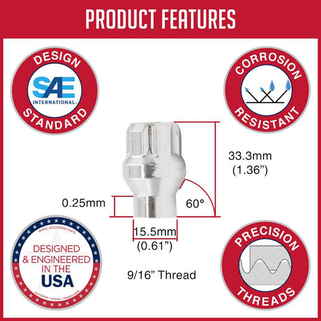 Product of Coyote Wheel Accessories 221167 ET Shank 9/16x18 Lug Nut 