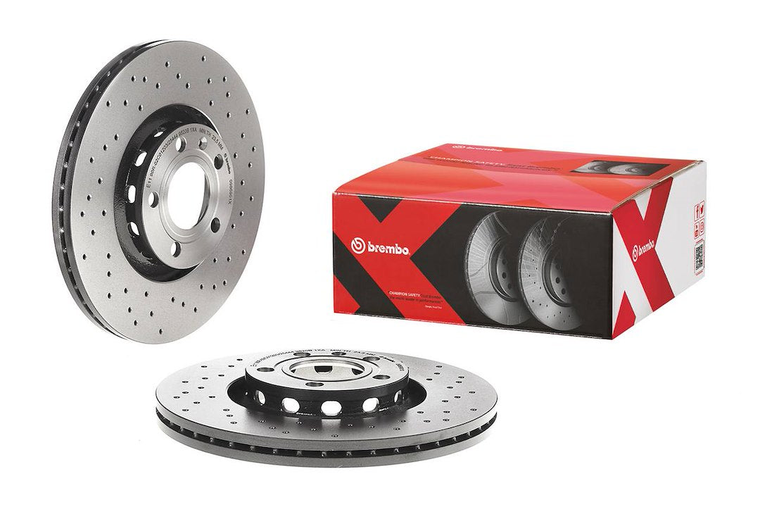 Product of Brembo 0986901XC02 Xtra Vented Cross Drilled 1 Piece Brake Rotor 