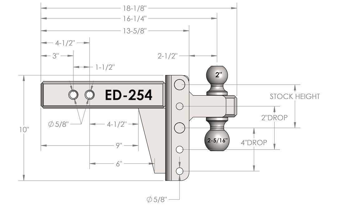 Bulletproof Hitches Ed254 Trailer Hitch Ball Mount||ed254 (2).Jpg||93||bphed254||1436178