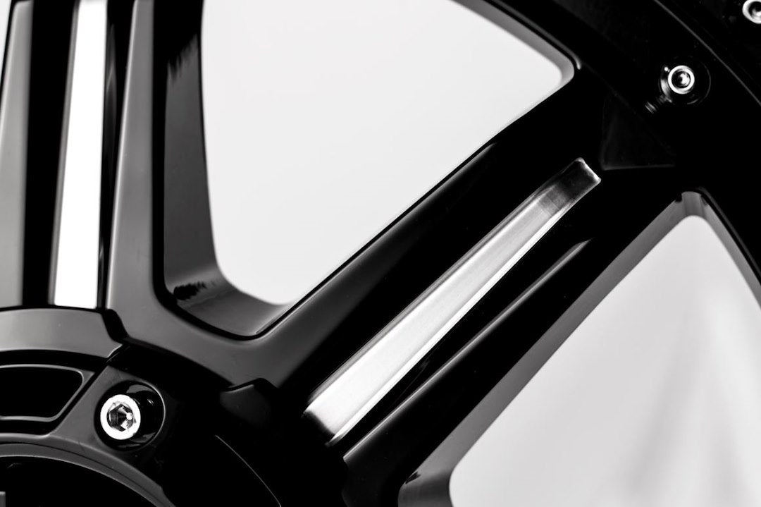 Product of Grid Wheels 17x9 Gloss Black With Natural Accents Wheel - 5x5.00 Bolt Pattern 