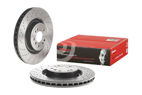 Product of Brembo 09A95821C02 Vented Cross Drilled 1 Piece Brake Rotor 