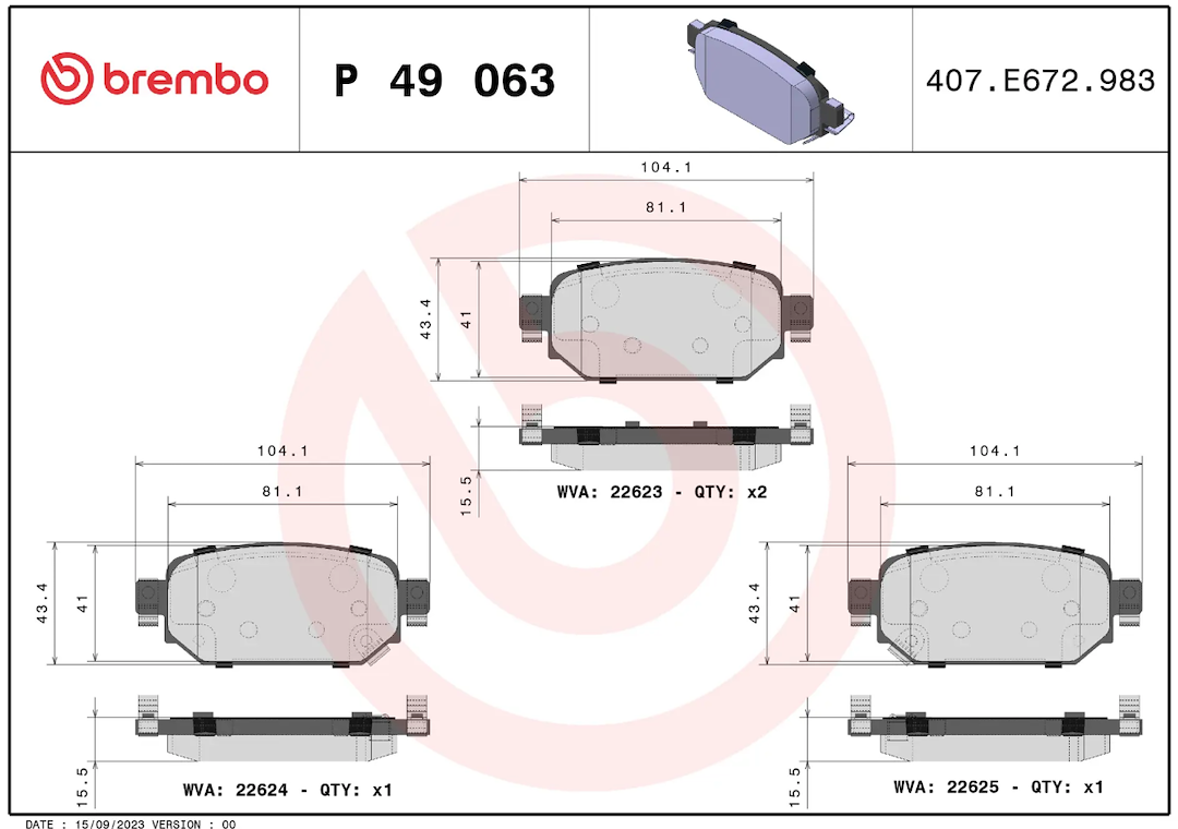 Brembo P49063 Brake Pad||p49063_3.Png||88||brmp49063||1684660