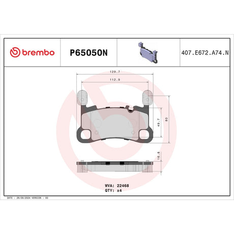 Brembo P65050n Brake Pad||p65050n_Drw.Jpg||85||brmp65050n||1684743