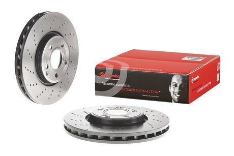 Product of Brembo 09B74251C02 Vented Cross Drilled 1 Piece Brake Rotor 