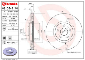 Product of Brembo 09C54211C02 Vented 1 Piece Brake Rotor 