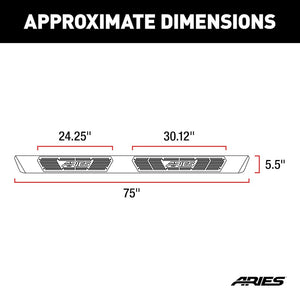 Product of Aries 2057975 Black Powder Coated Running Board 
