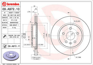 Product of Brembo 09A97211C02 Vented 1 Piece Brake Rotor 