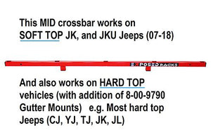 Product of Exposed Racks 8-00-9702-RD 51 Inch Red Roof Rack Cross Bar - Single 