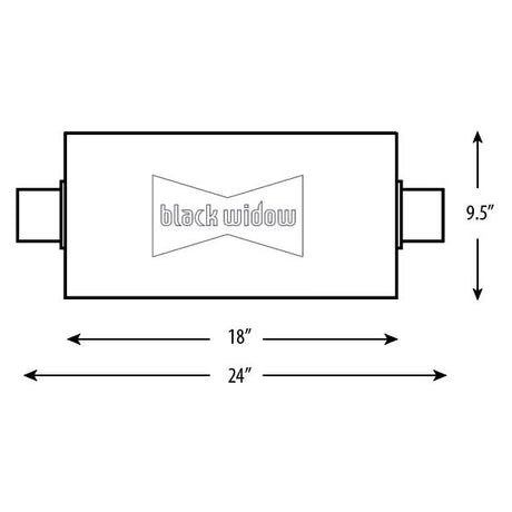Product of Black Widow Exhaust BWSDV3-32 Venom 300-Series Stainless Steel Exhaust Muffler 