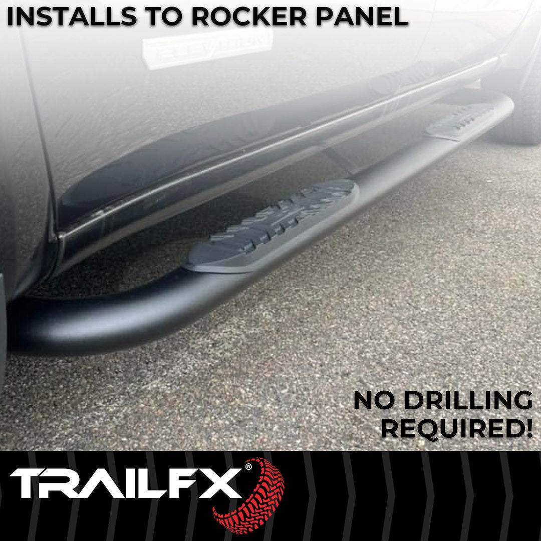 Product of TrailFX A1019T TFX 4" Oval Tube Side Steps Nerf Bar With Surface Steps 