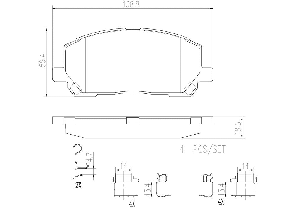 Product of Brembo P83078N Brake Pad - Set Of 4 