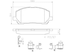 Product of Brembo P83078N Brake Pad - Set Of 4 