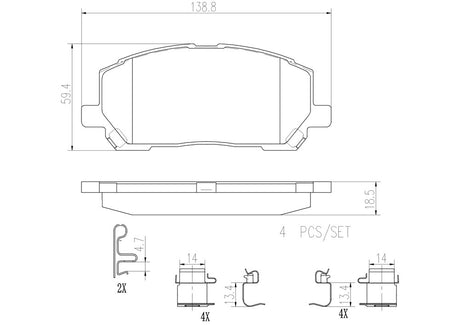 Product of Brembo P83078N Brake Pad - Set Of 4 