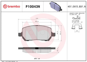 Brembo P10043n Brake Pad||p10043n_2.Jpg||86||brmp10043n||2091650