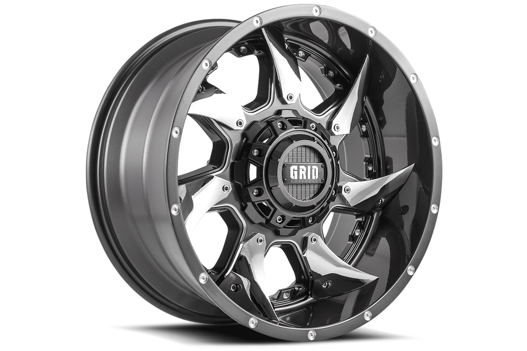 Product of Grid Wheels 24x14 Graphite With Natural Accents Wheel - 5x5.00 Bolt Pattern 