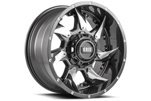 Product of Grid Wheels 24x14 Graphite With Natural Accents Wheel - 5x5.00 Bolt Pattern 