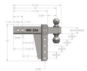 Product of Bulletproof Hitches MD256 2-1/2 Inch Receiver Trailer Hitch Ball Mount 