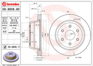 Product of Brembo 09860881C02 Vented 1 Piece Brake Rotor 
