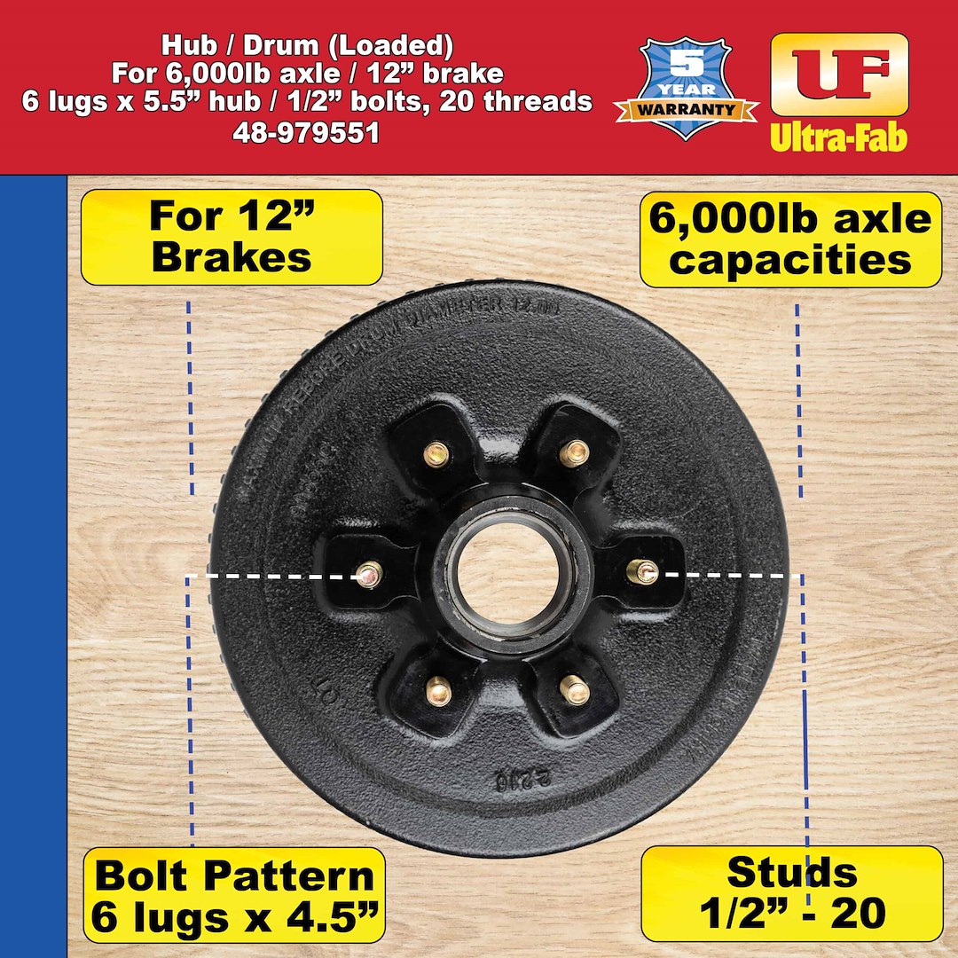 Ultra-Fab Products 48-979551 Trailer Brake Hub Assembly||48-979551_7.Jpg||92||u2948979551||1722295