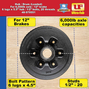 Ultra-Fab Products 48-979551 Trailer Brake Hub Assembly||48-979551_7.Jpg||92||u2948979551||1722295