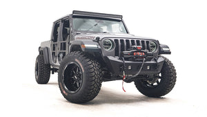 Product of Fab Fours JL18-B4751-1 Stubby Series Steel Powder Coated Bumper 