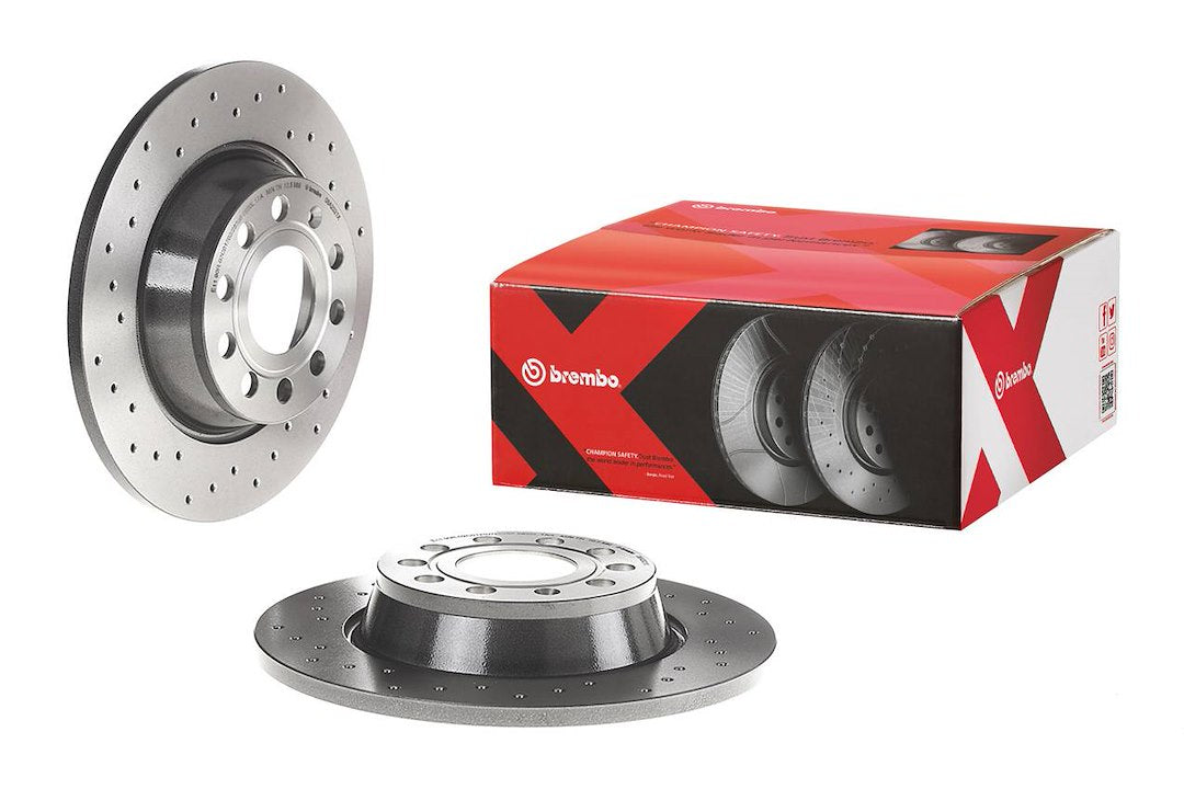 Product of Brembo 08A2021XC02 Xtra Solid Cross Drilled 1 Piece Brake Rotor 