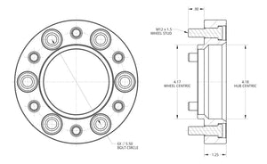 Product of Spidertrax WHS007 1.25" Blue Wheel Spacer Kit  - 6 x 139.7 - Pack of 2