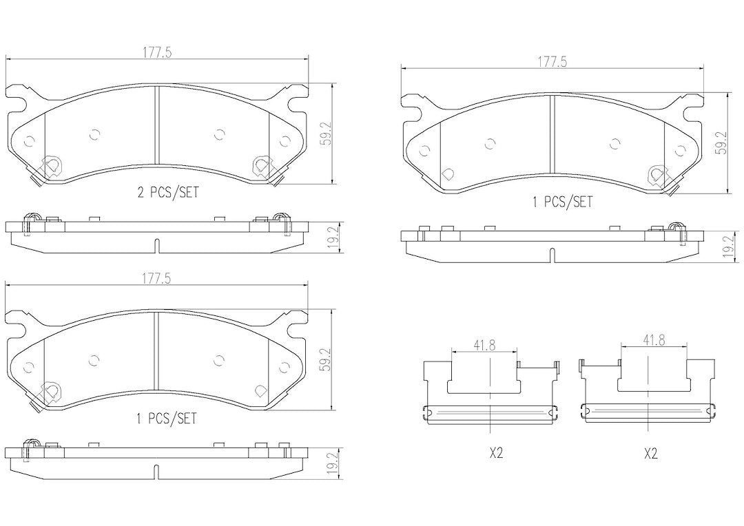 Product of Brembo P10027N Brake Pad - Set Of 4 