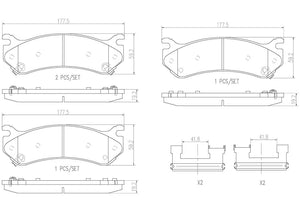 Product of Brembo P10027N Brake Pad - Set Of 4 
