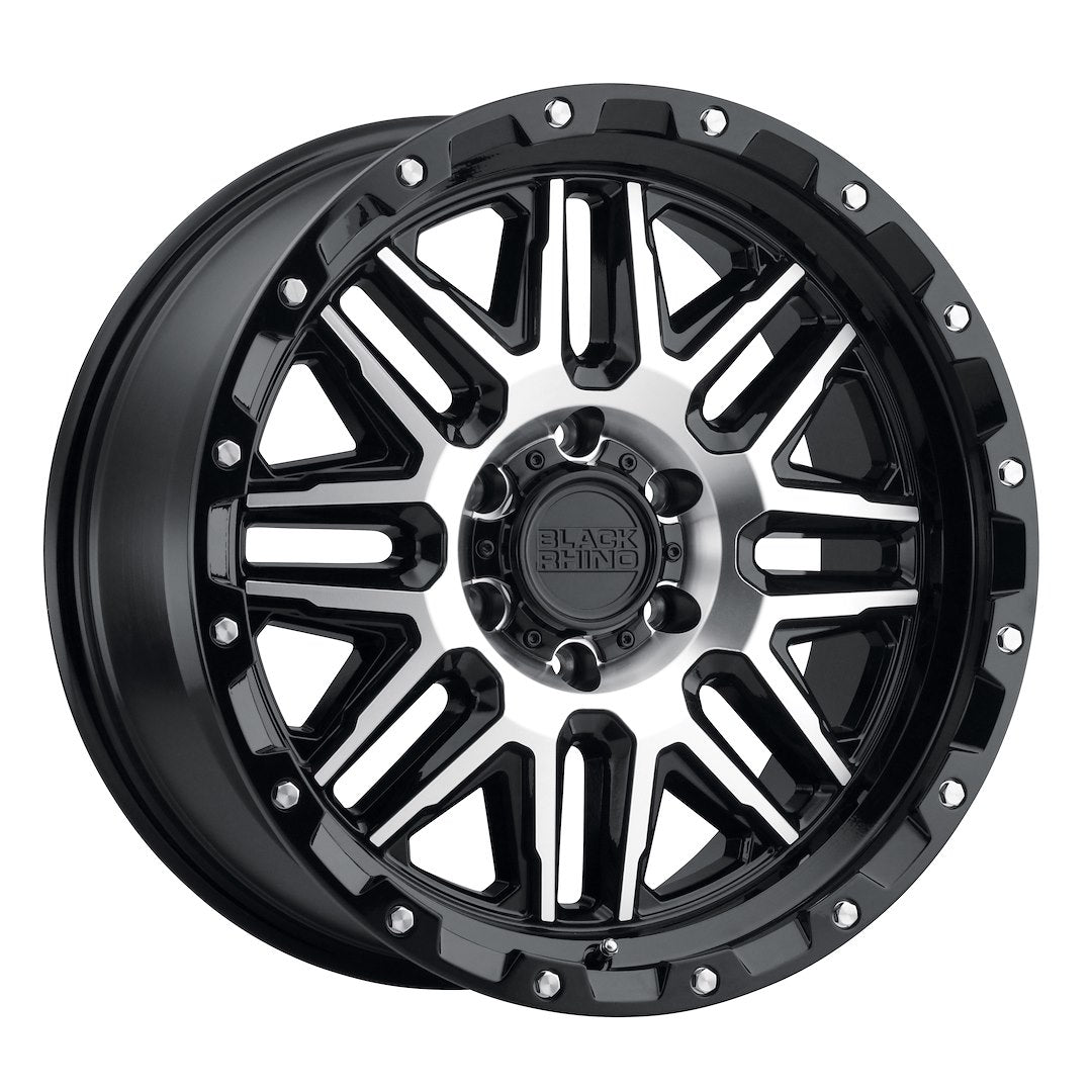 Product of Black Rhino Wheels 20x9 Black With Natural Face And Stainless Bolts Wheel - 5x5.00 Bolt Pattern 