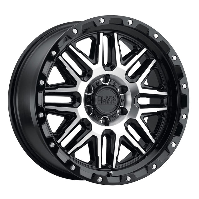 Product of Black Rhino Wheels 20x9 Black With Natural Face And Stainless Bolts Wheel - 5x5.00 Bolt Pattern 