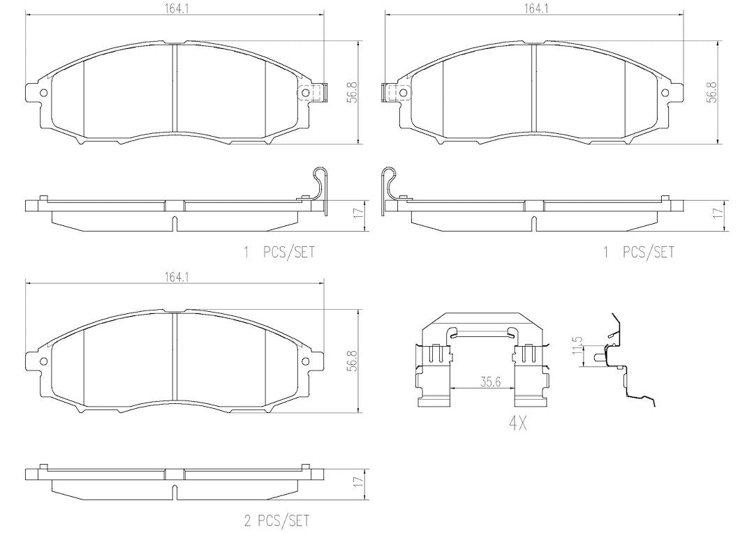 Product of Brembo P56049N Brake Pad - Set Of 4 