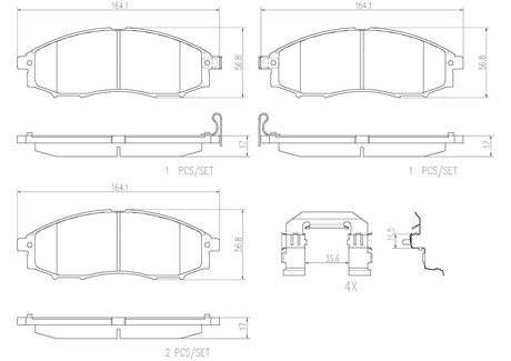 Product of Brembo P56049N Brake Pad - Set Of 4 