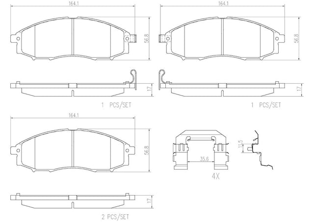 Product of Brembo P56049N Brake Pad - Set Of 4 