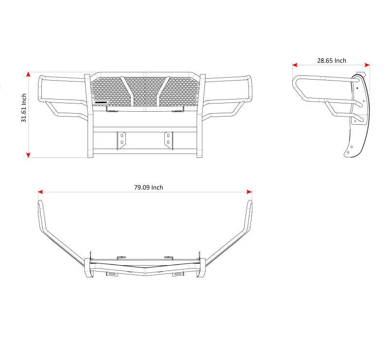 Black Horse Offroad Ru-Fof109-B Grille Guard||ru-Fof109-B_3.Jpeg||87||blkrufof109b||1649136