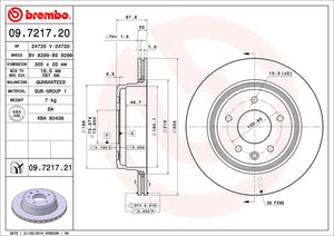 Product of Brembo 09721721C02 Vented 1 Piece Brake Rotor 
