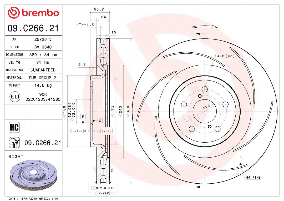 Brembo 09c26621c02 Brake Rotor||09c26621c02_4.Jpg||89||brm09c26621||1684291