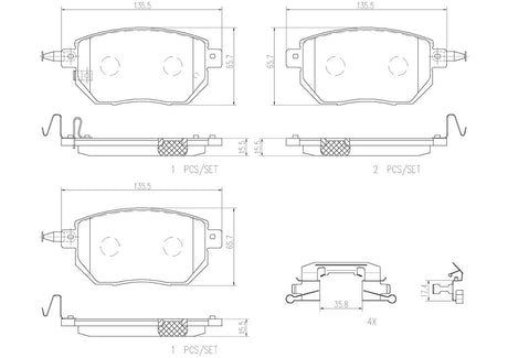 Product of Brembo P56051N Brake Pad - Set Of 4 