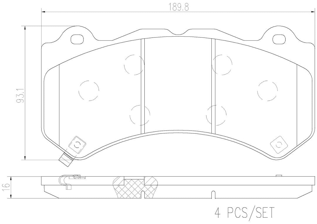 Product of Brembo P37018N Brake Pad - Set Of 4 
