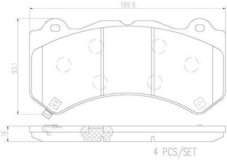Product of Brembo P37018N Brake Pad - Set Of 4 