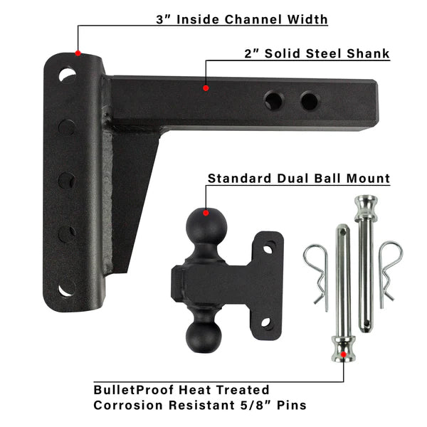 Product of Bulletproof Hitches ED204 2 Inch Receiver Trailer Hitch Ball Mount 