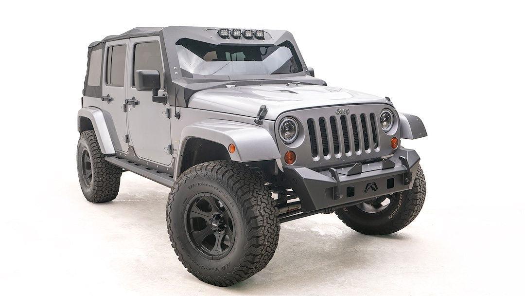Product of Fab Fours JK07-B1951-1 Stubby Series Steel Powder Coated Bumper 
