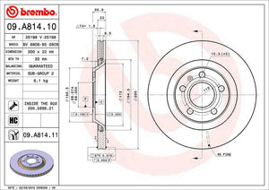 Product of Brembo 09A81411C02 Vented 1 Piece Brake Rotor 