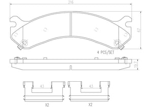 Product of Brembo P10041N Brake Pad - Set Of 4 