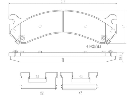 Product of Brembo P10041N Brake Pad - Set Of 4 