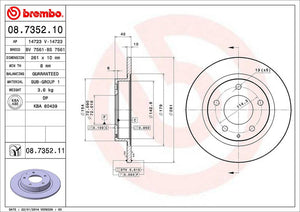 Product of Brembo 08735211C02 Solid 1 Piece Brake Rotor 