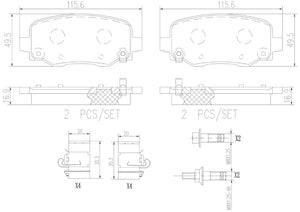 Product of Brembo P37020N Brake Pad - Set Of 4 