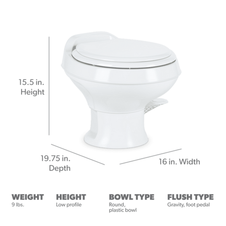 Product of Dometic 302301671 Permanent Full Bowl Flush Toilet , 14 Inch 